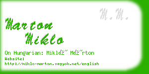 marton miklo business card